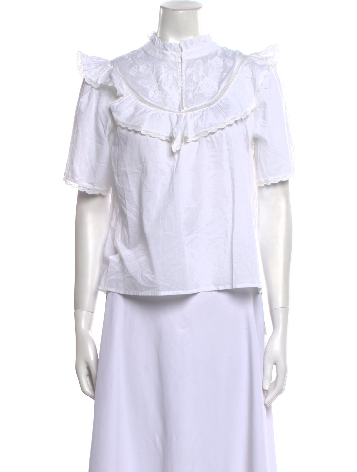 St. Roche Mock Neck Short Sleeve Top