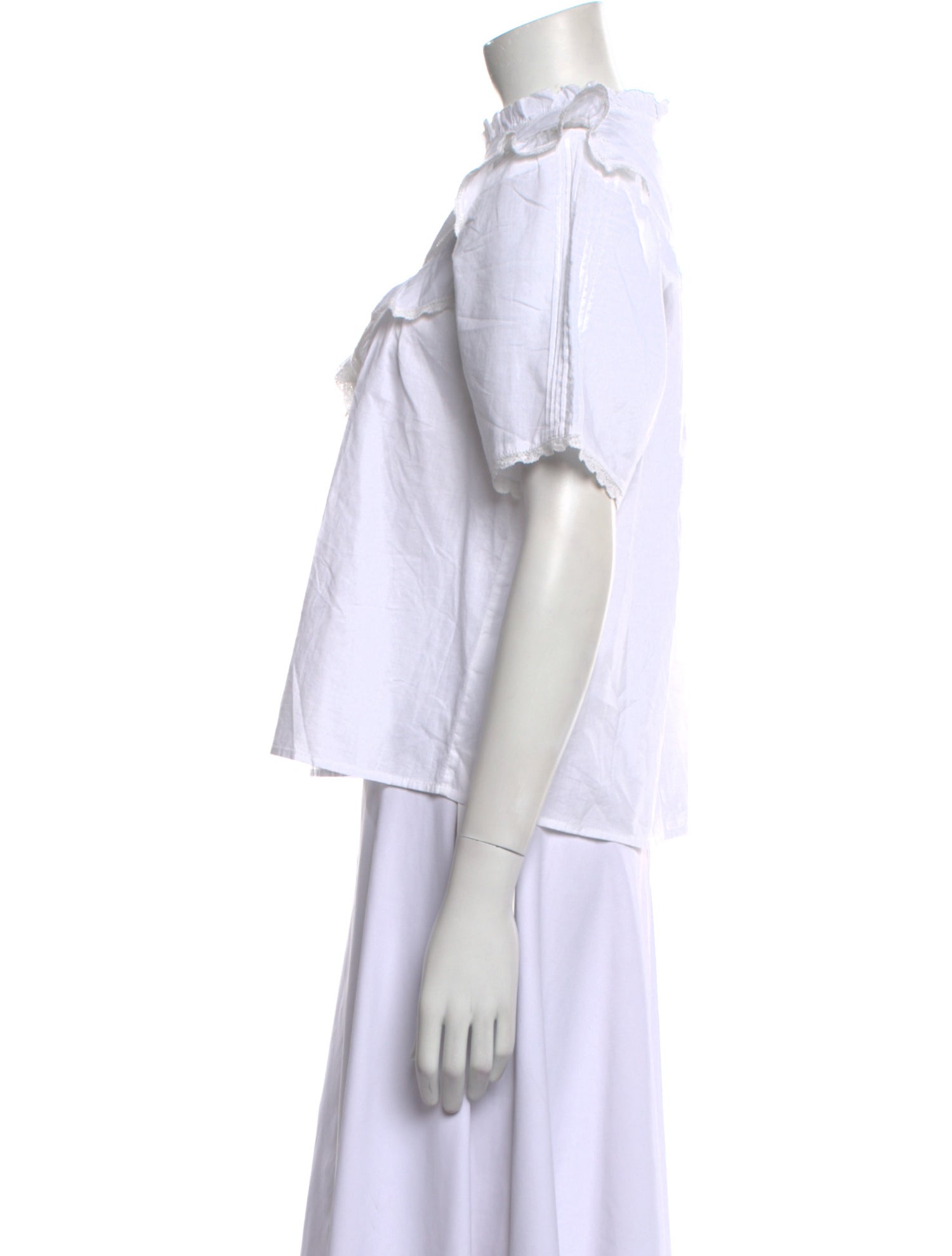 St. Roche Mock Neck Short Sleeve Top