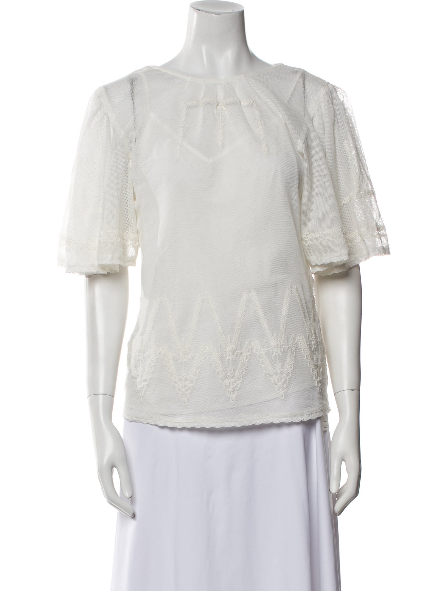St. Roche Bateau Neckline Short Sleeve Blouse