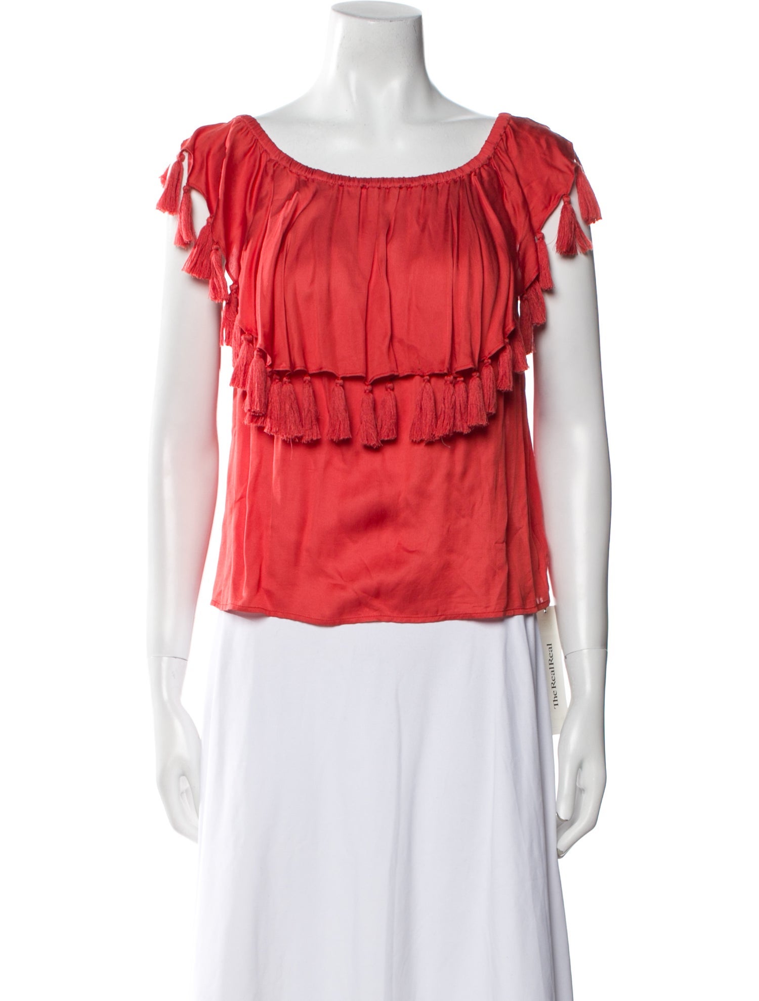 St. Roche Scoop Neck Short Sleeve Blouse