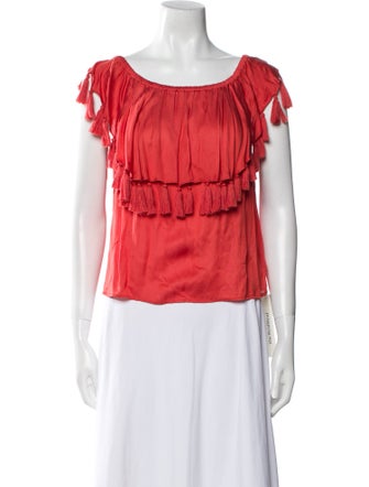 St. Roche Scoop Neck Short Sleeve Blouse