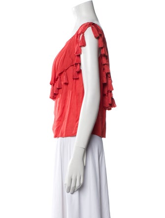 St. Roche Scoop Neck Short Sleeve Blouse