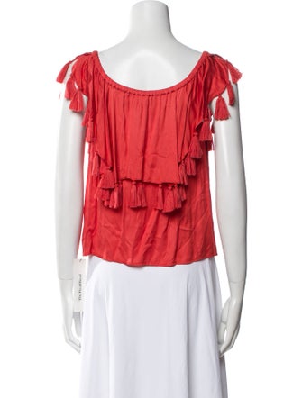 St. Roche Scoop Neck Short Sleeve Blouse
