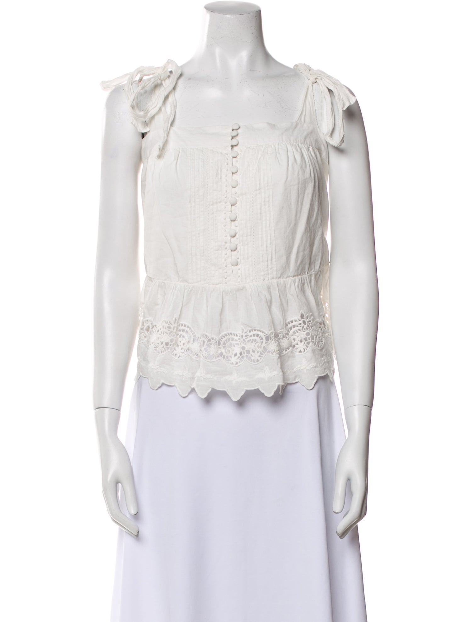 St. Roche Square Neckline Sleeveless Crop Top