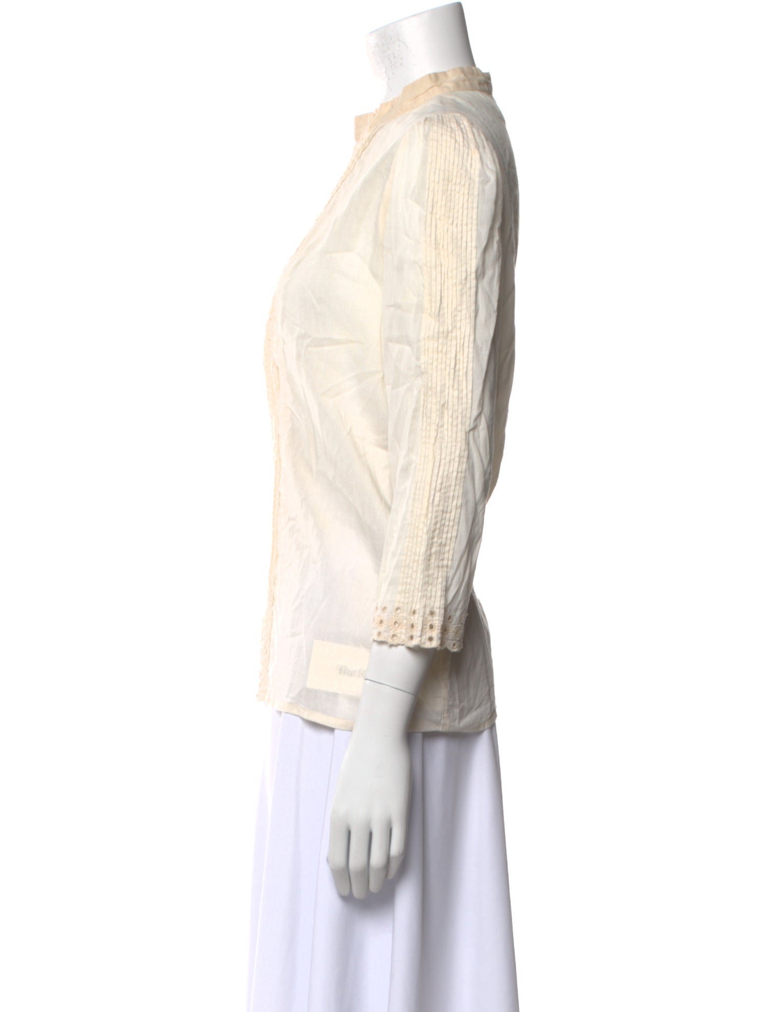 St. Roche Lace Pattern Mock Neck Top