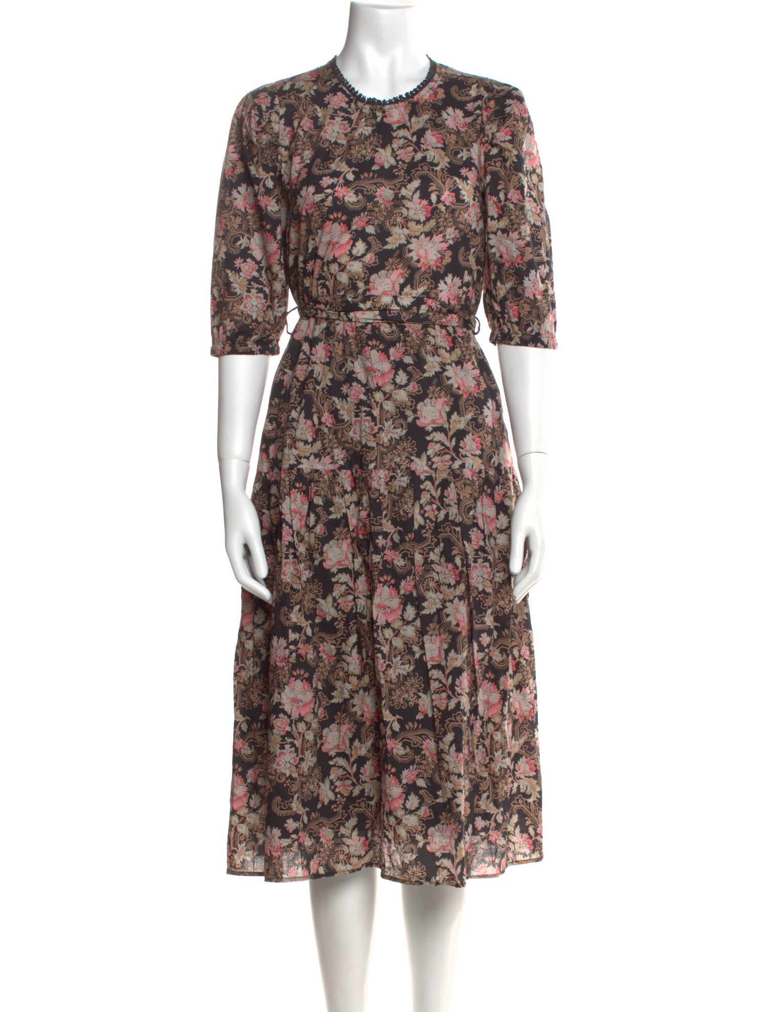 St. Roche Floral Print Midi Length Dress