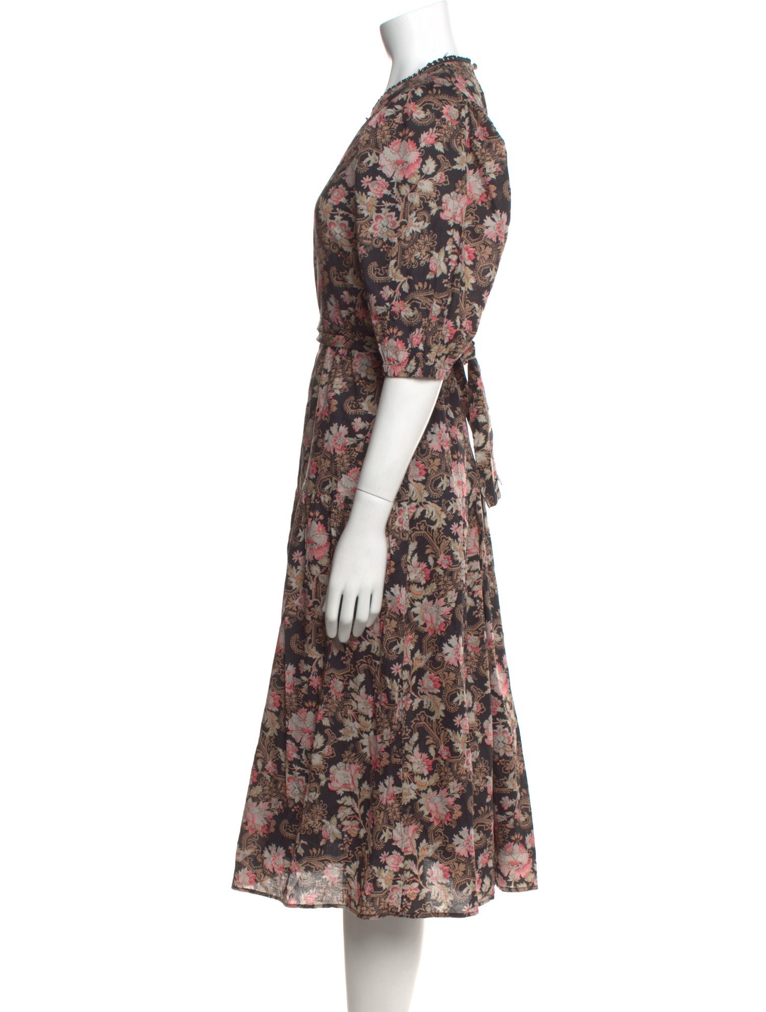 St. Roche Floral Print Midi Length Dress
