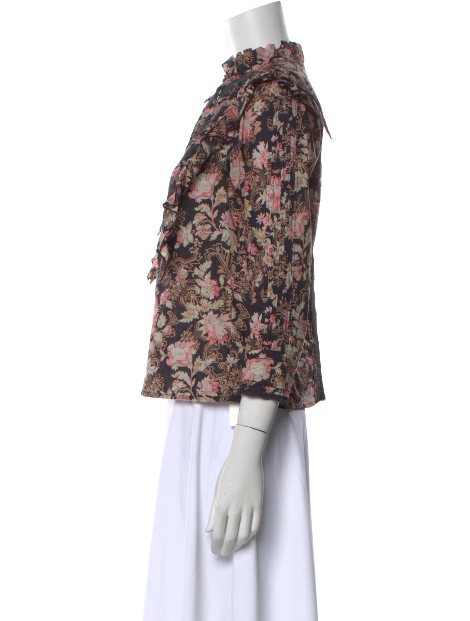 St. Roche Floral Print V-Neck Blouse