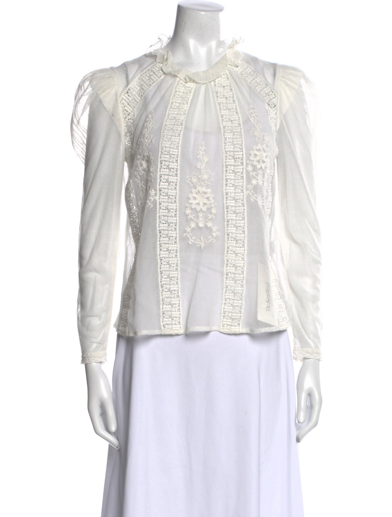 St. Roche Mock Neck Long Sleeve Blouse