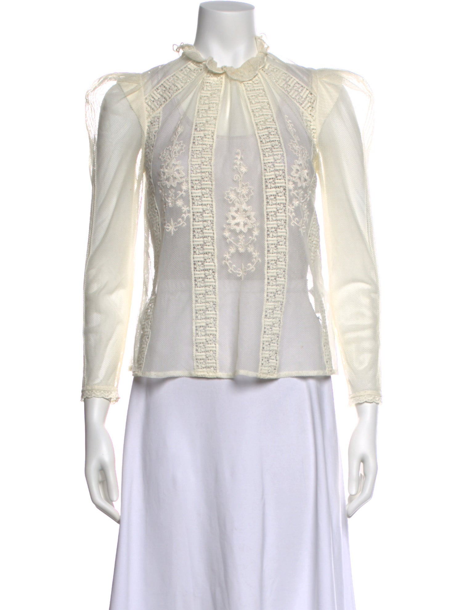 St. Roche Mock Neck Three-Quarter Sleeve Blouse