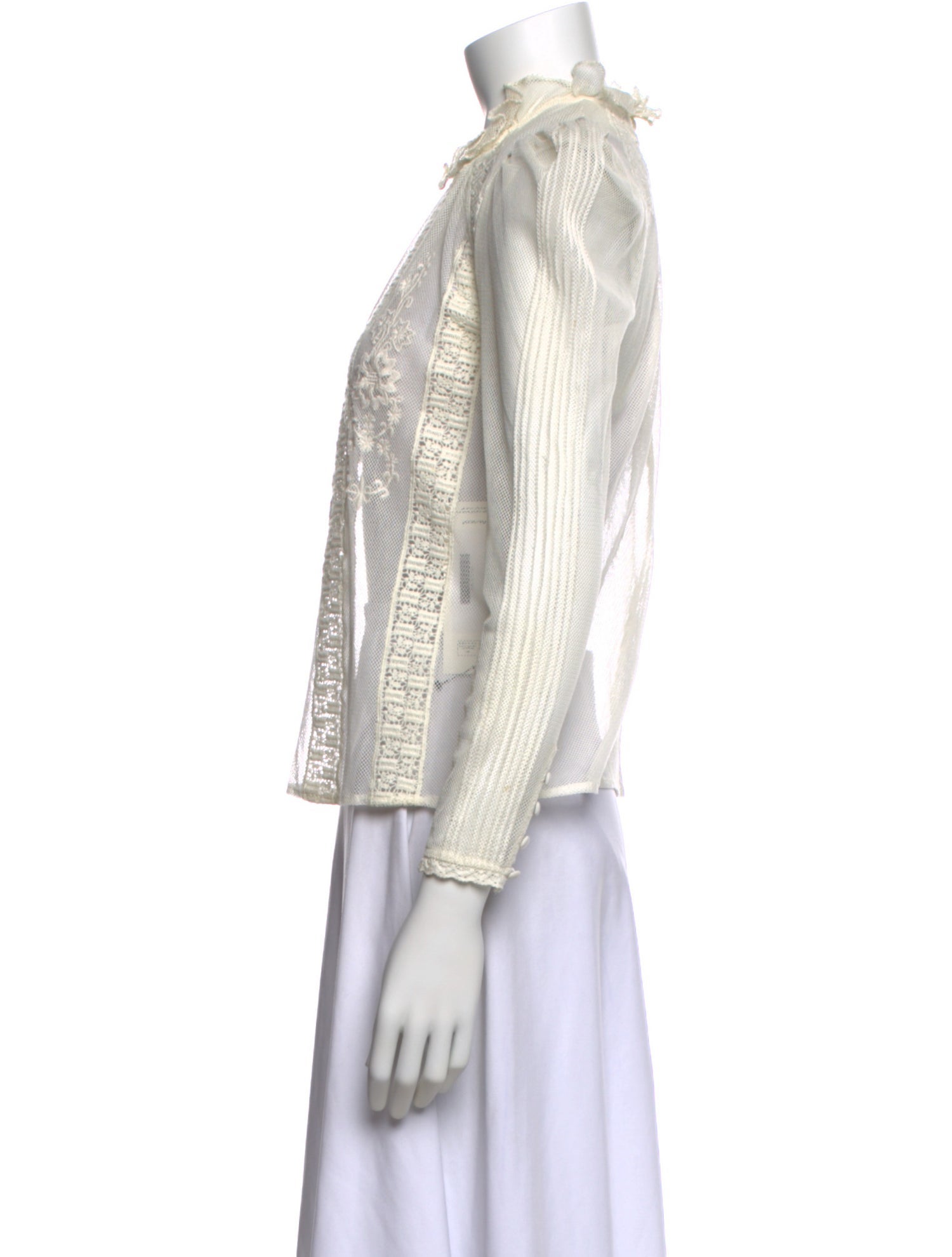 St. Roche Mock Neck Three-Quarter Sleeve Blouse