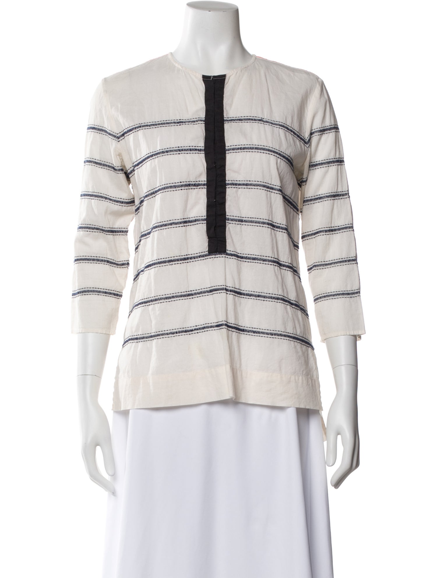 St. Roche Striped Crew Neck Blouse
