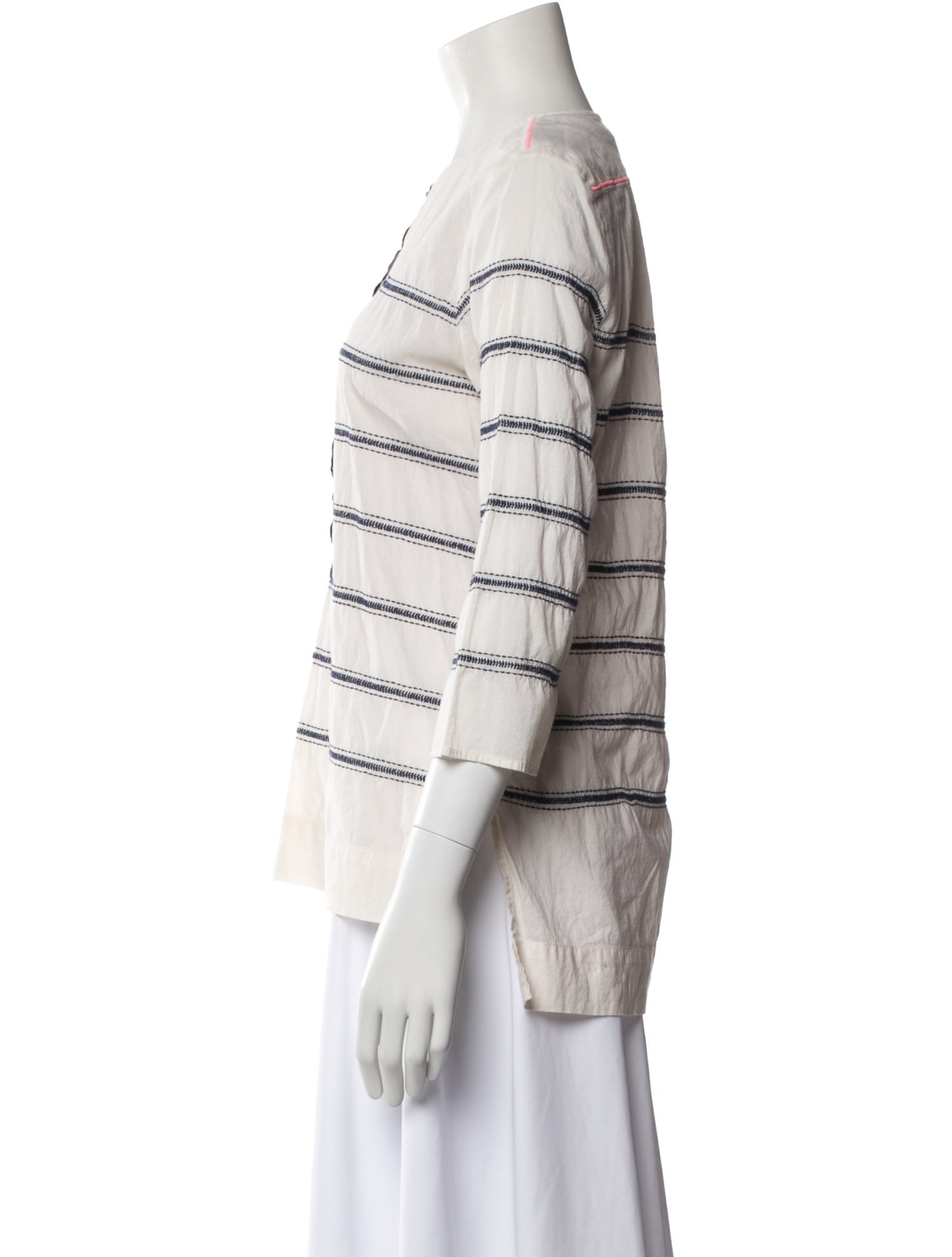 St. Roche Striped Crew Neck Blouse