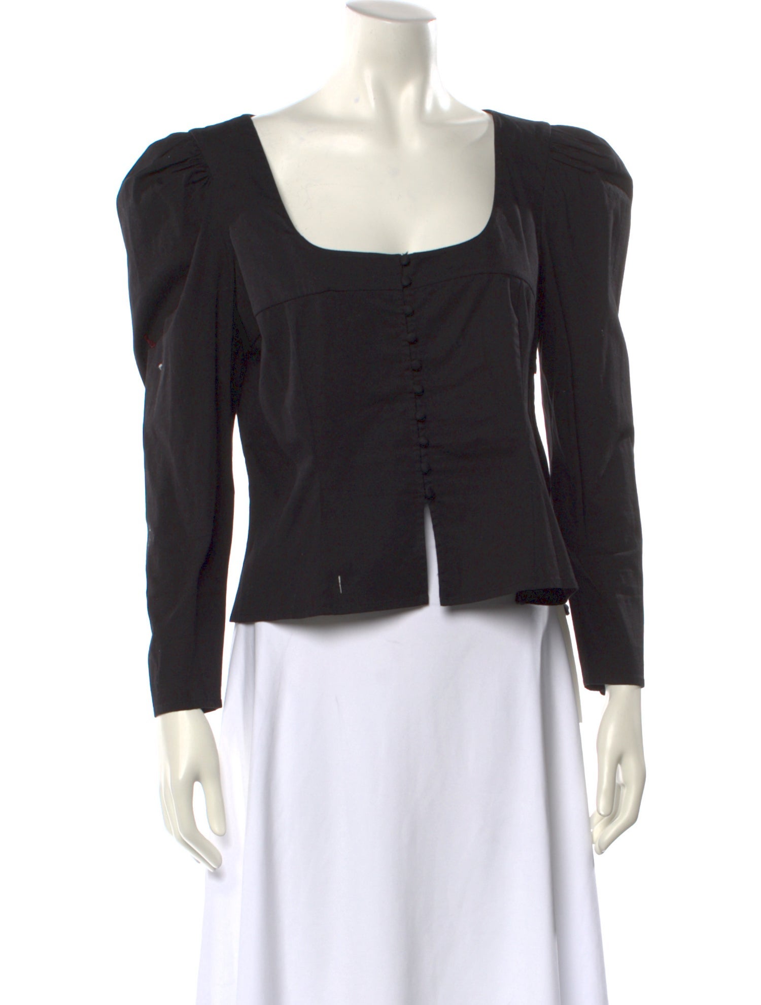 St. Roche Square Neckline Long Sleeve Crop Top