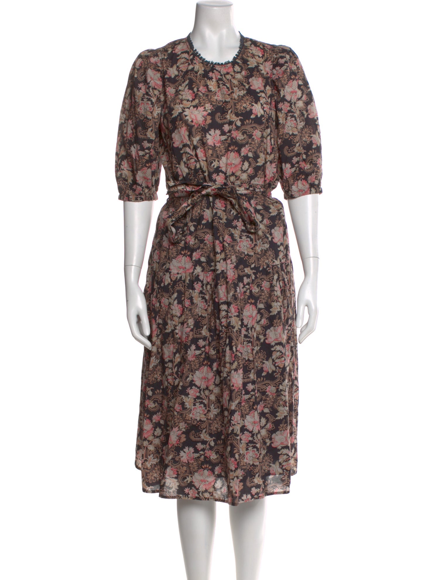 St. Roche Floral Print Midi Length Dress
