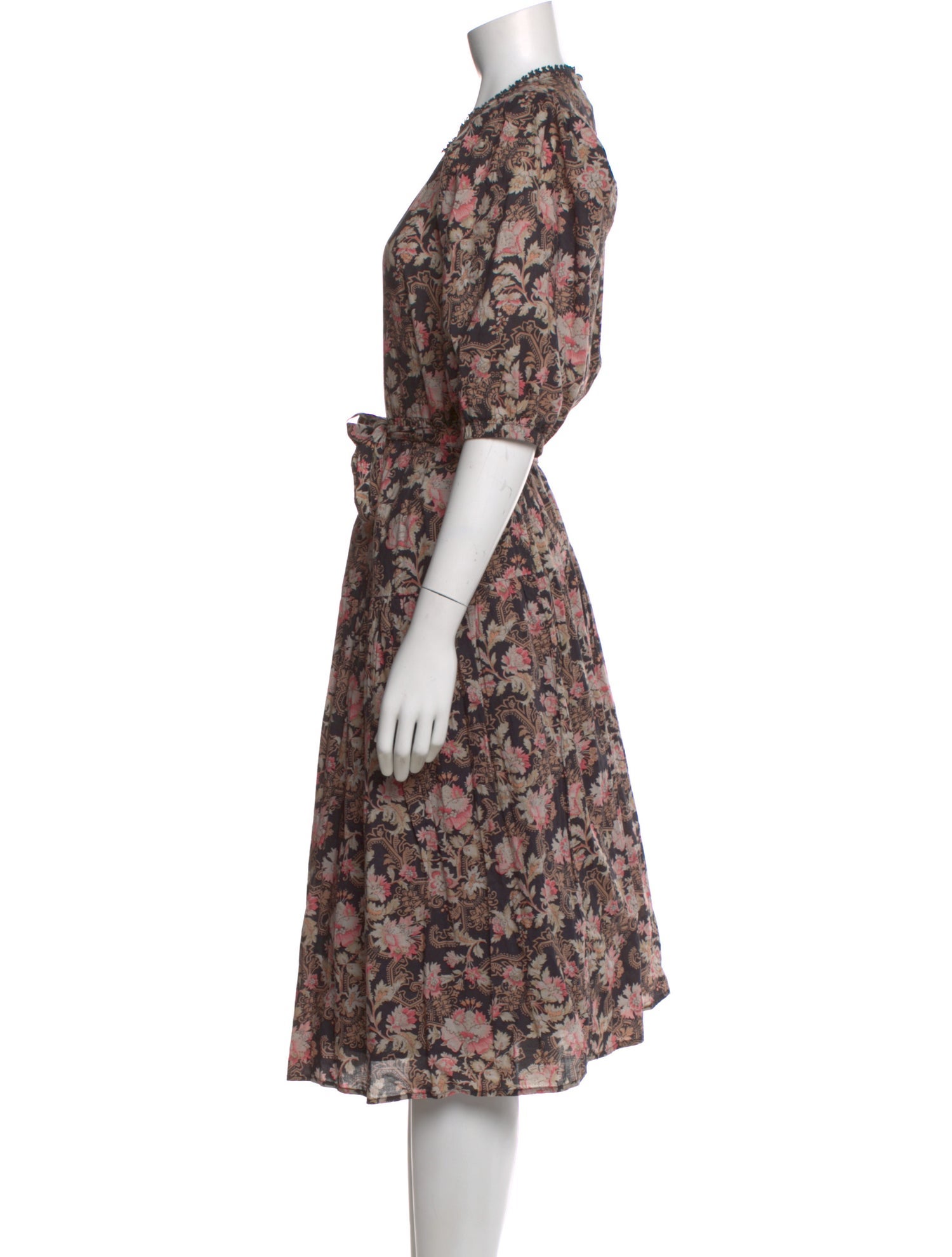 St. Roche Floral Print Midi Length Dress