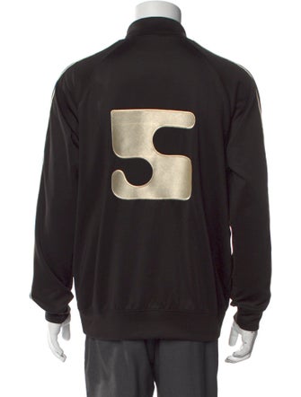 Sp5der Graphic Print Mock Neck Cardigan