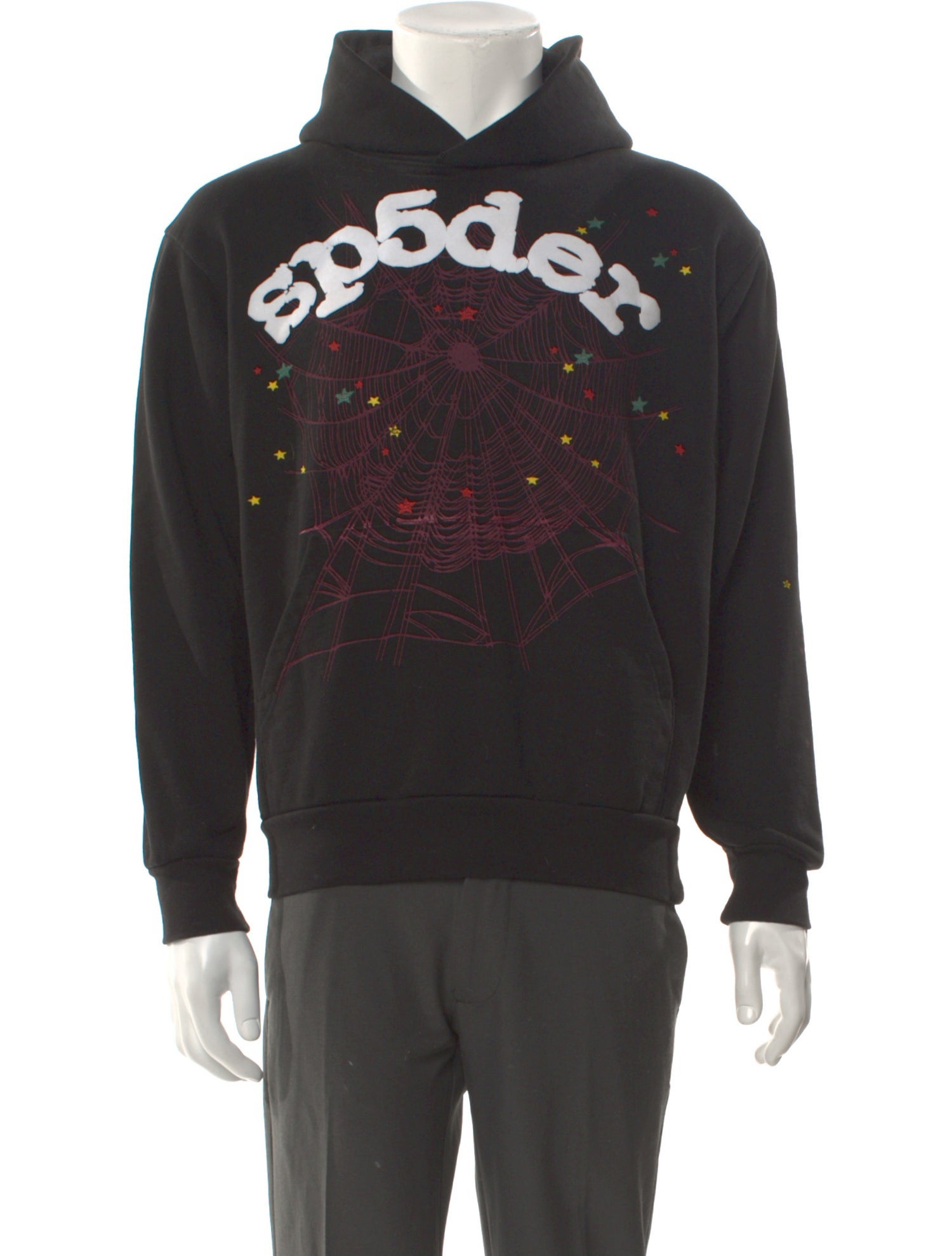 Sp5der Graphic Print Crew Neck Hoodie