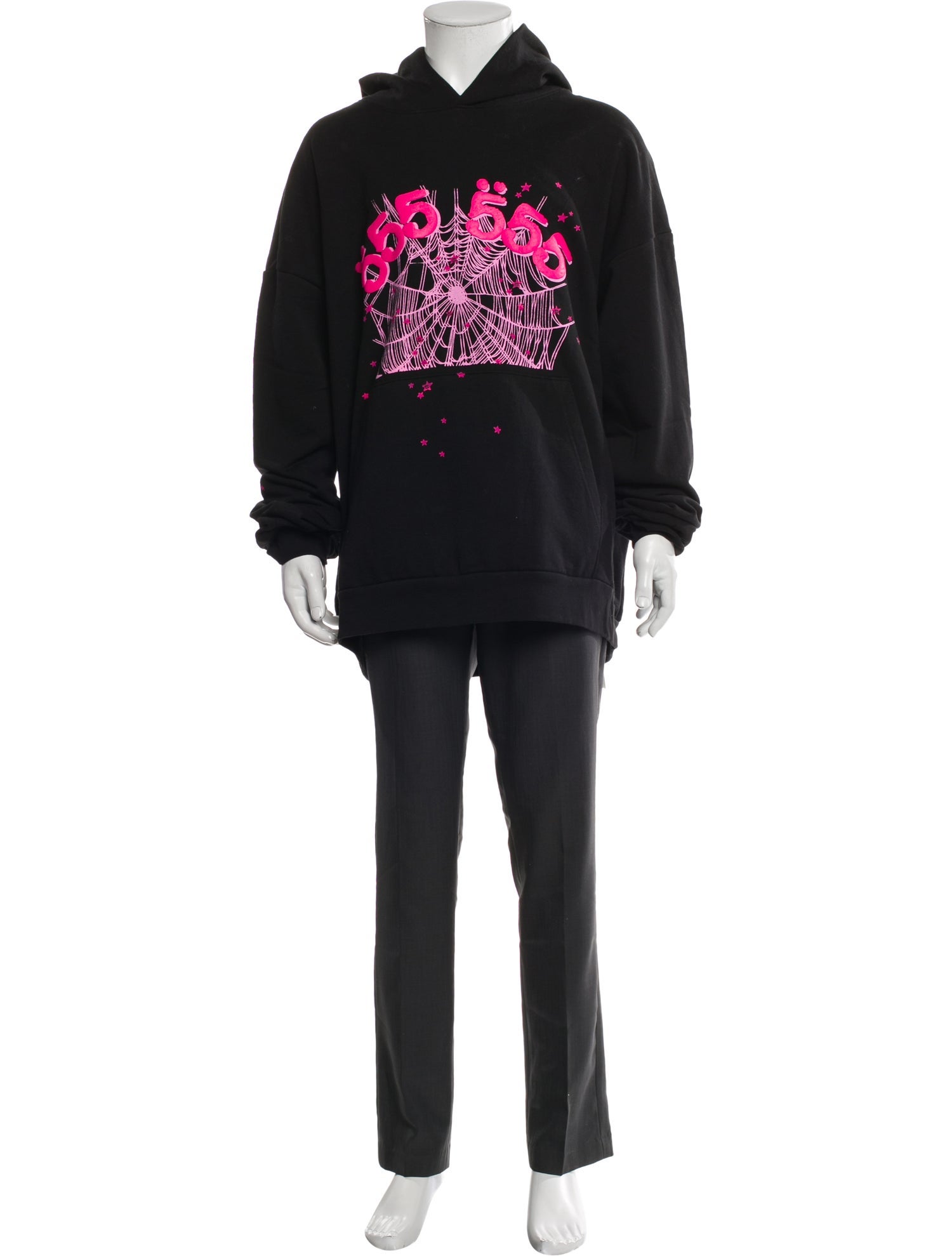 Sp5der Graphic Print Crew Neck Hoodie