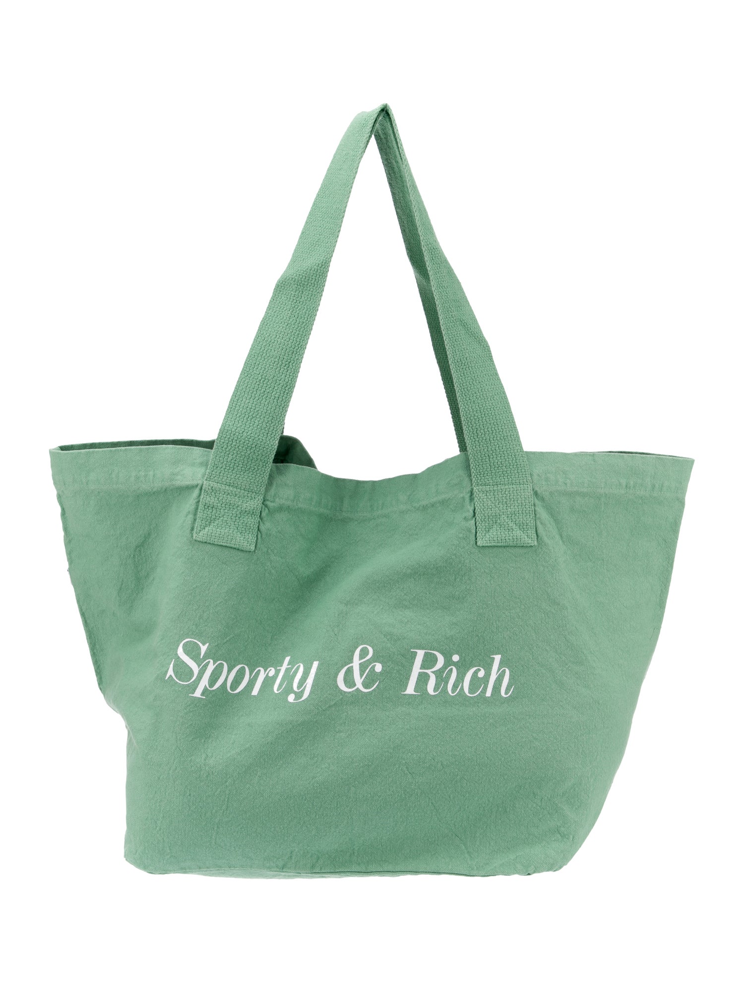 Sporty & Rich Canvas Tote Bag Green Totes, Bags WSRPI21935 The