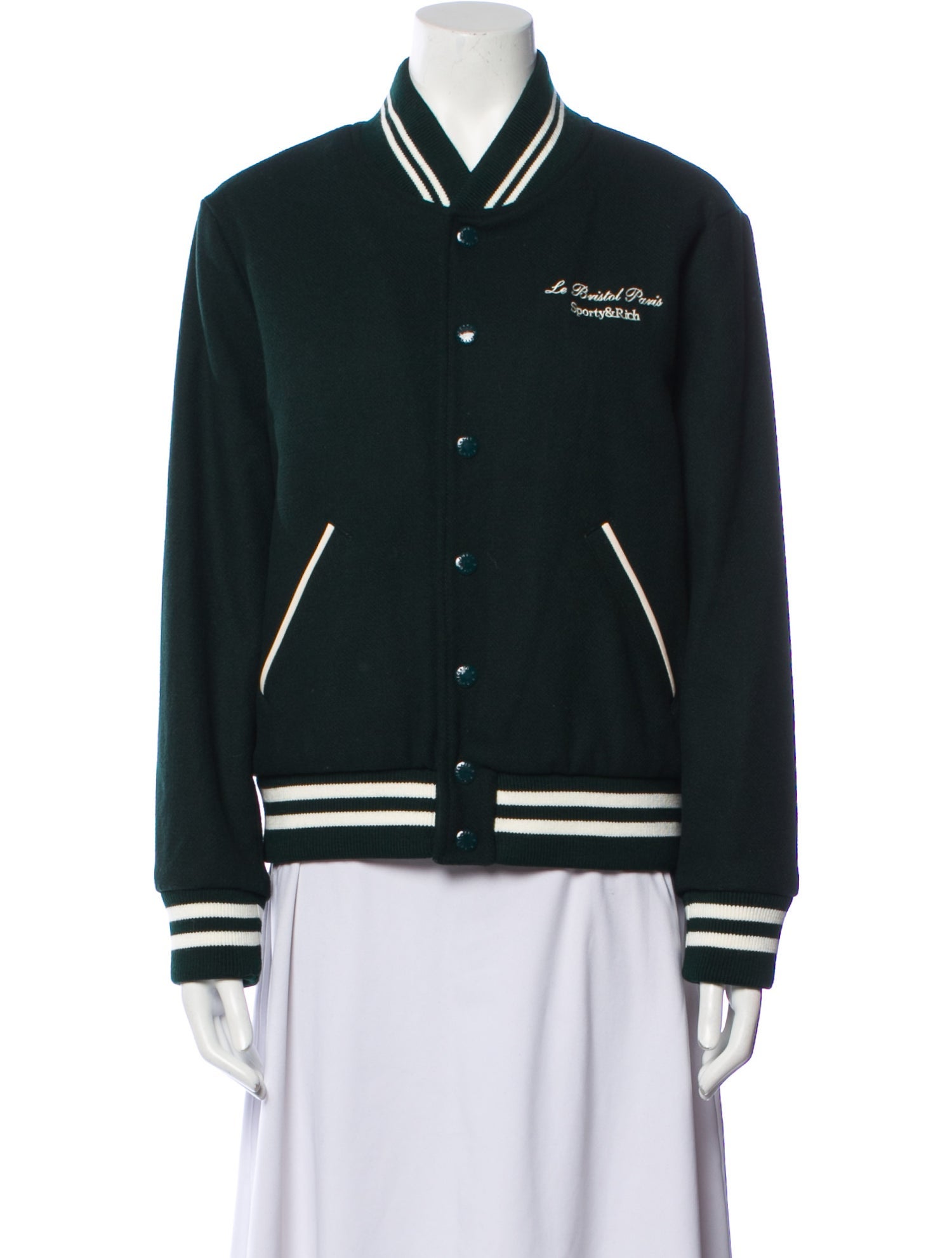 Sporty & Rich Wool Printed Bomber Jacket