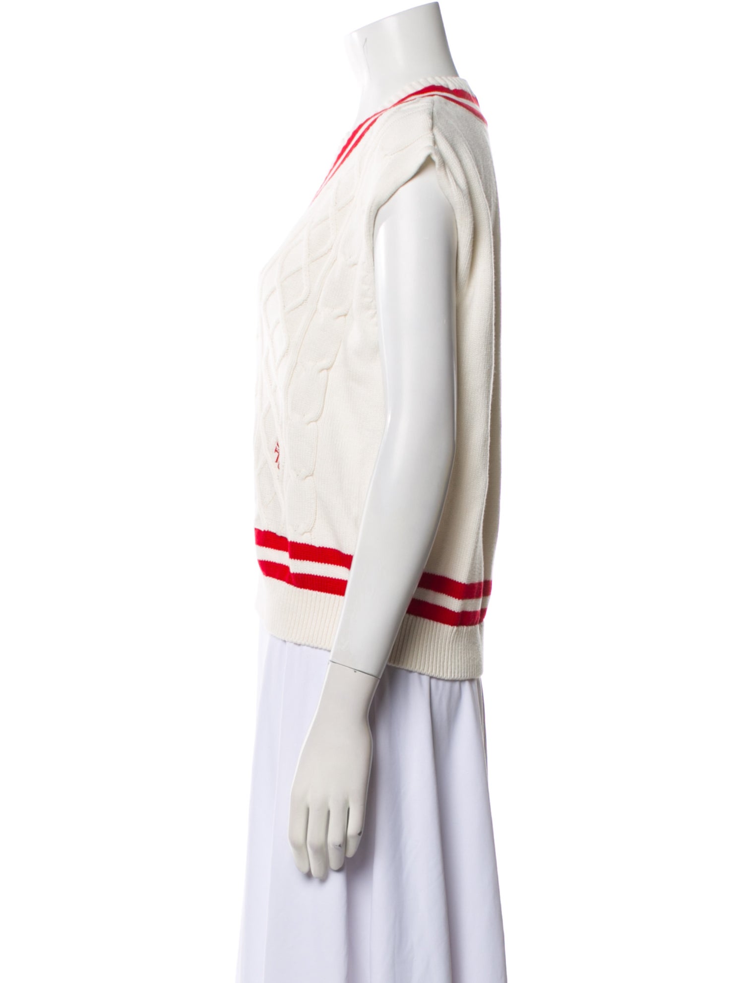 Sporty & Rich Striped V-Neck Sweater