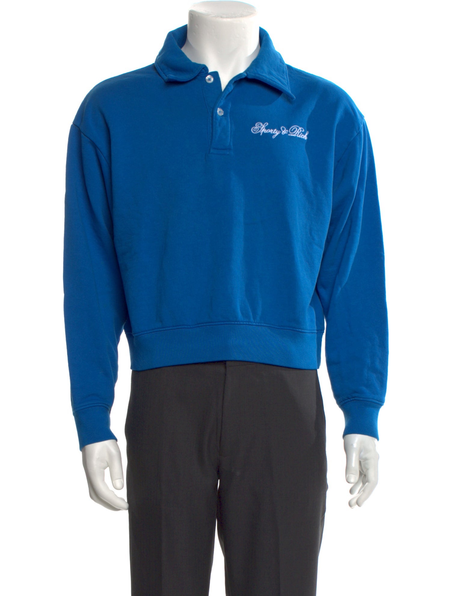Sporty & Rich Collar Long Sleeve Polo Shirt