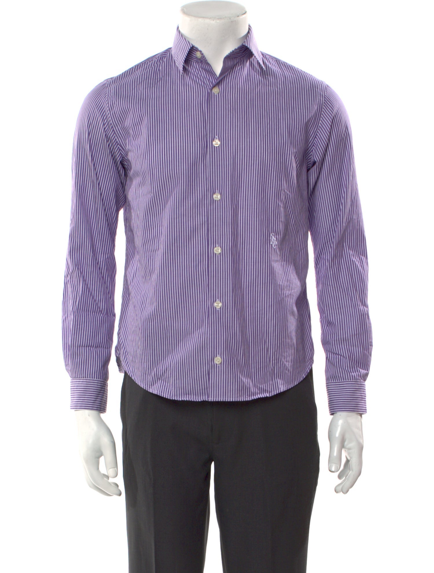 Sporty & Rich Striped Long Sleeve Dress Shirt