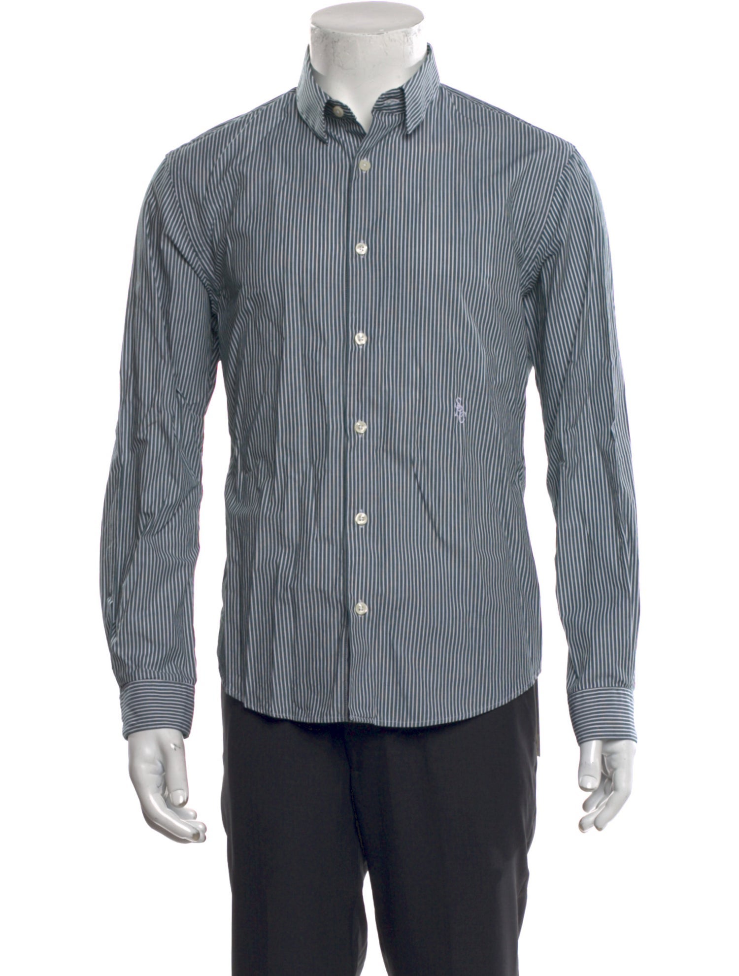 Sporty & Rich Striped Long Sleeve Dress Shirt