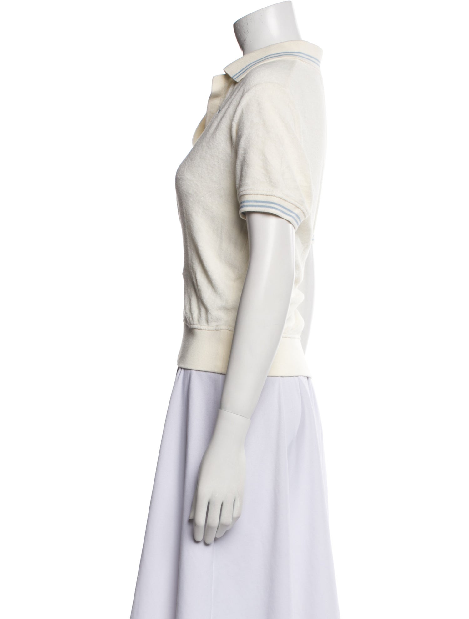 Sporty & Rich V-Neck Short Sleeve Polo