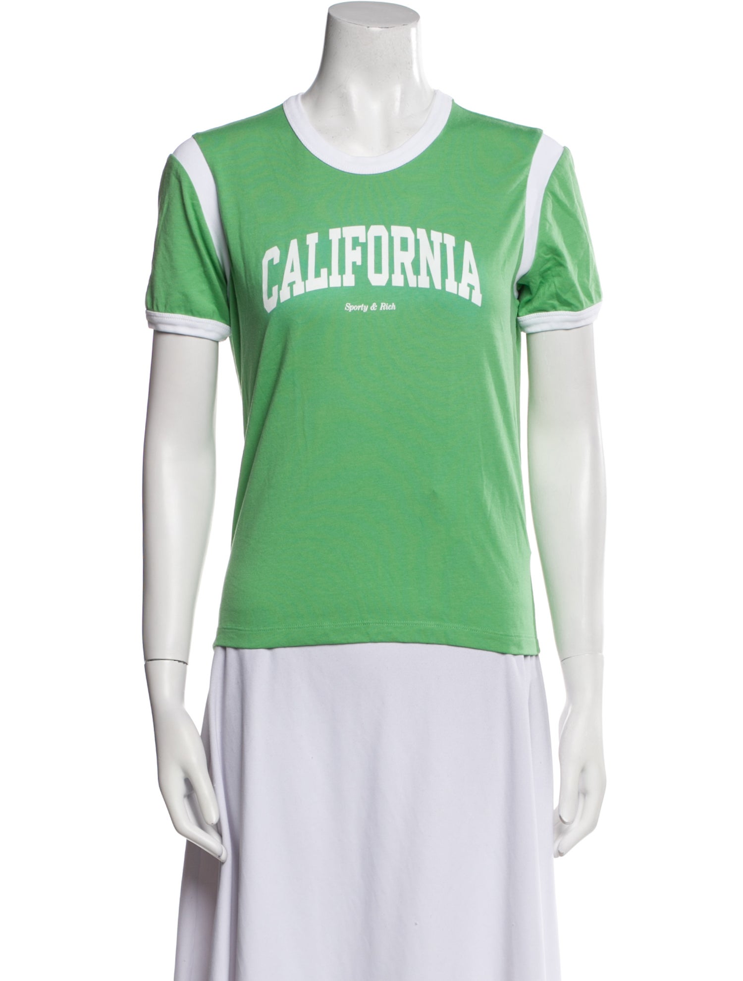 Sporty & Rich Graphic Print Crew Neck T-Shirt