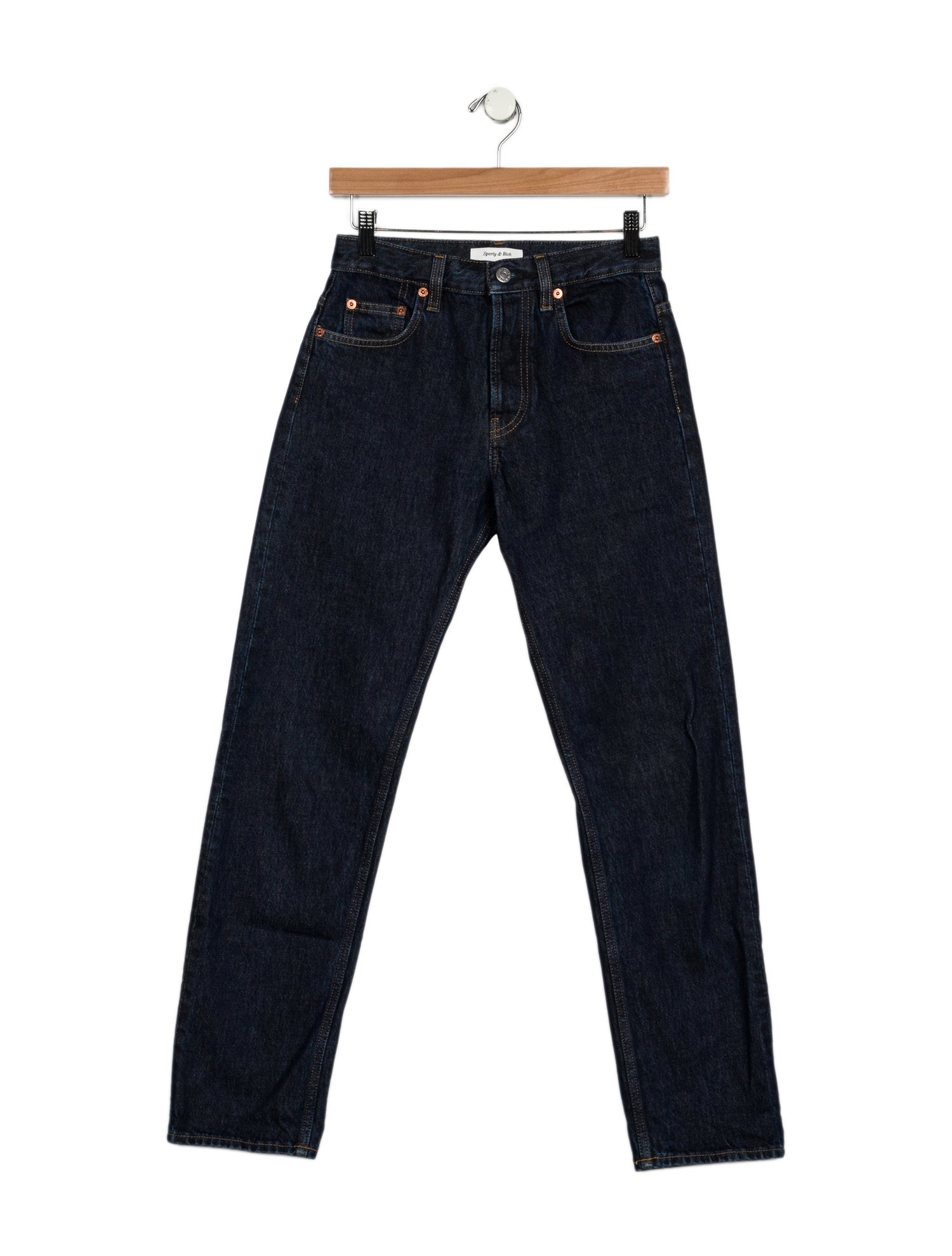 Sporty & Rich Mid-Rise Straight Leg Jeans