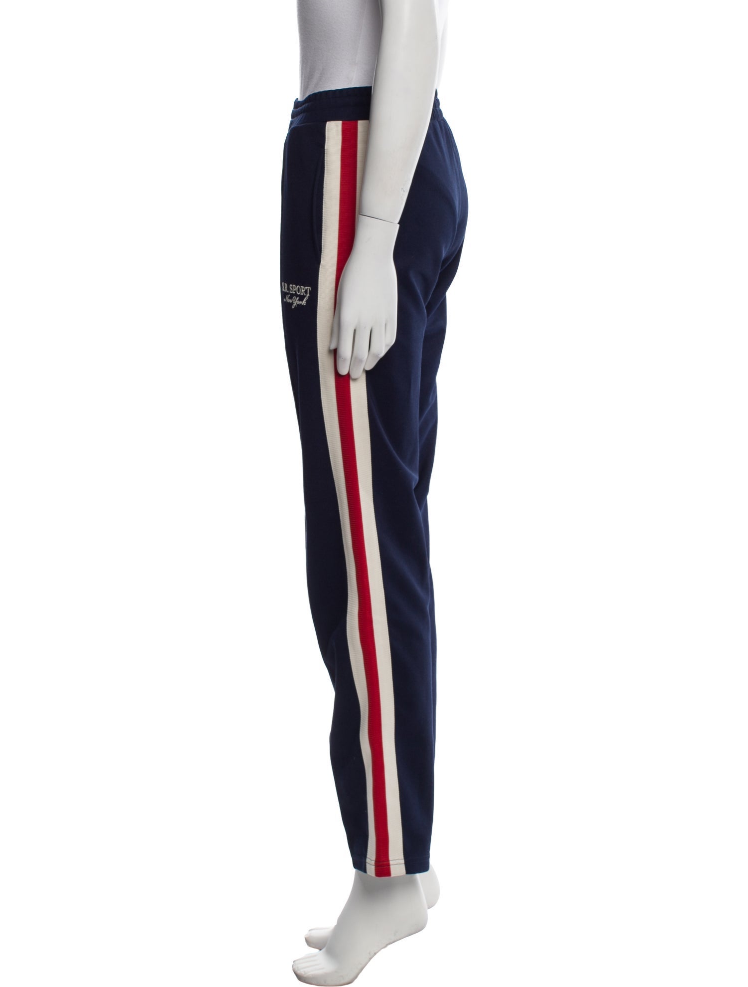 Sporty & Rich Striped Embroidered Accent Sweatpants