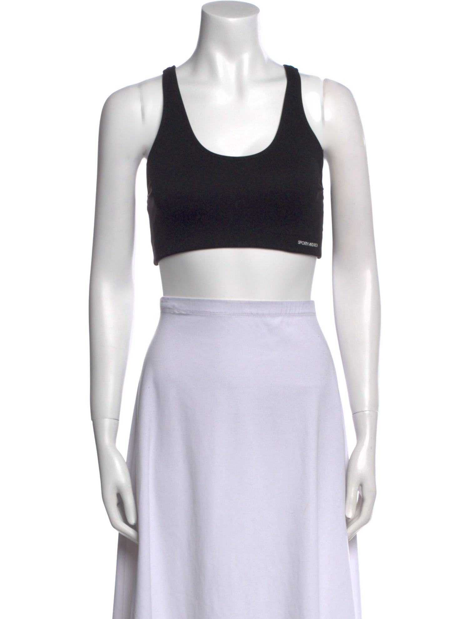 Sporty & Rich Nylon Scoop Neck Crop Top