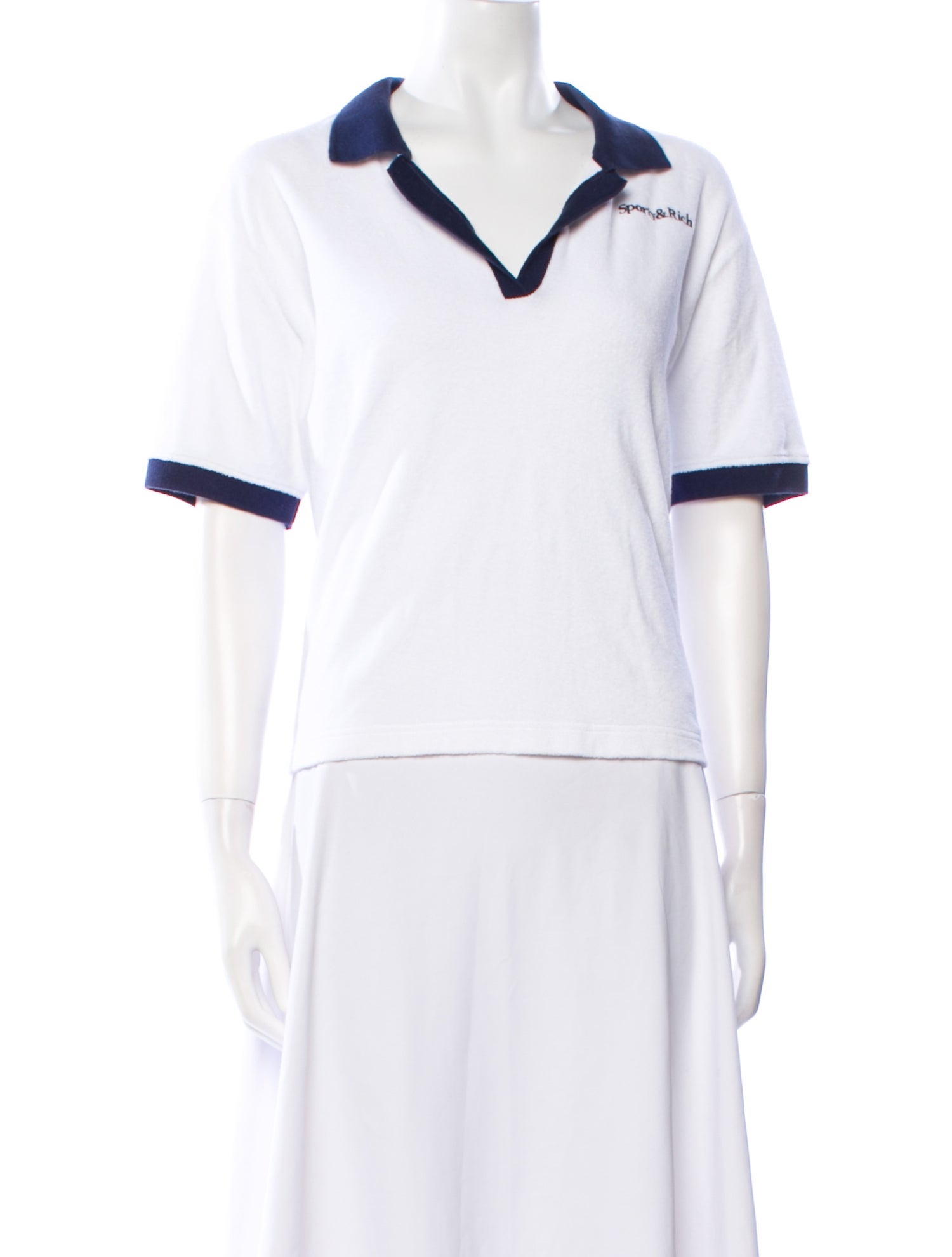 Sporty & Rich V-Neck Short Sleeve Polo