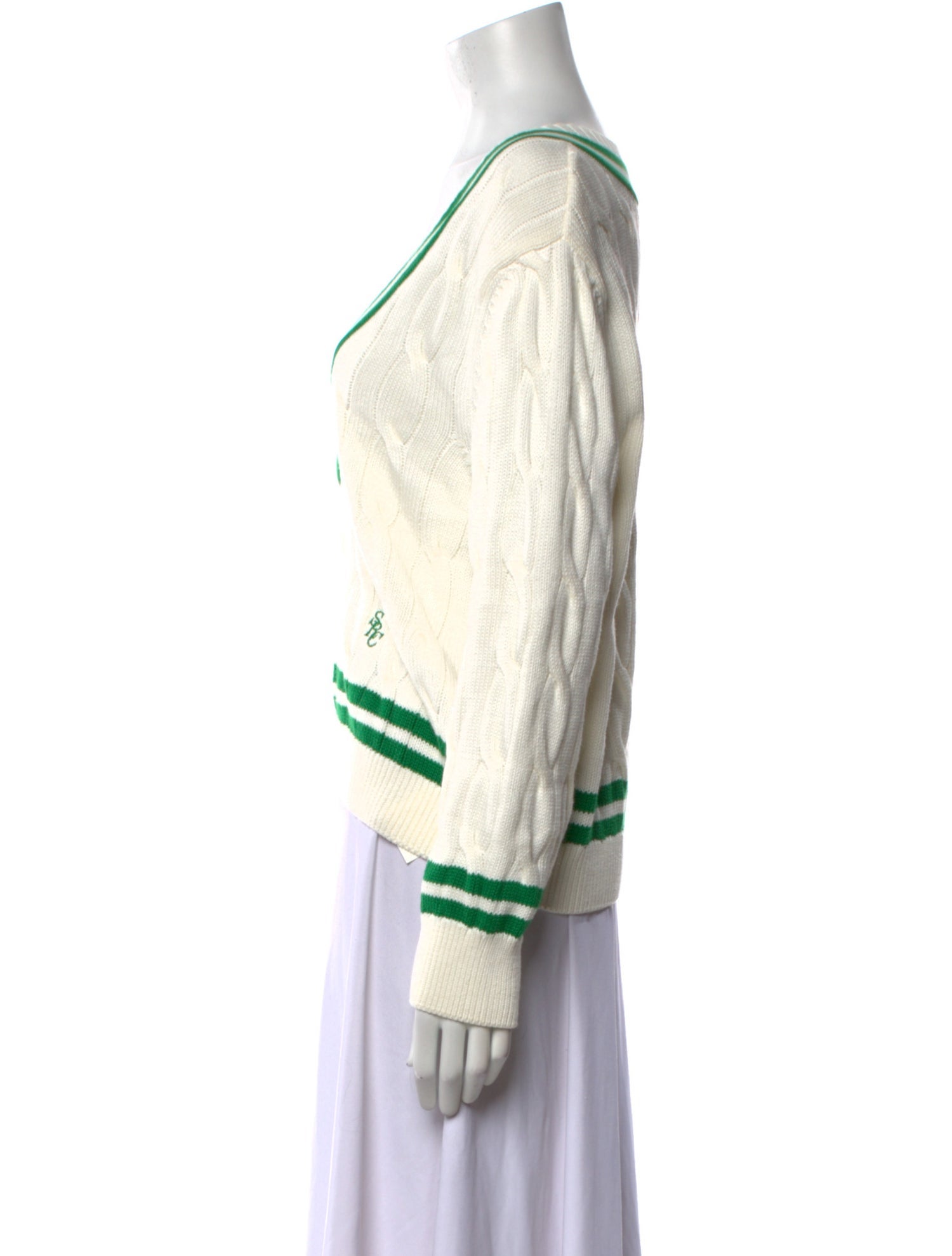 Sporty & Rich Striped V-Neck Sweater