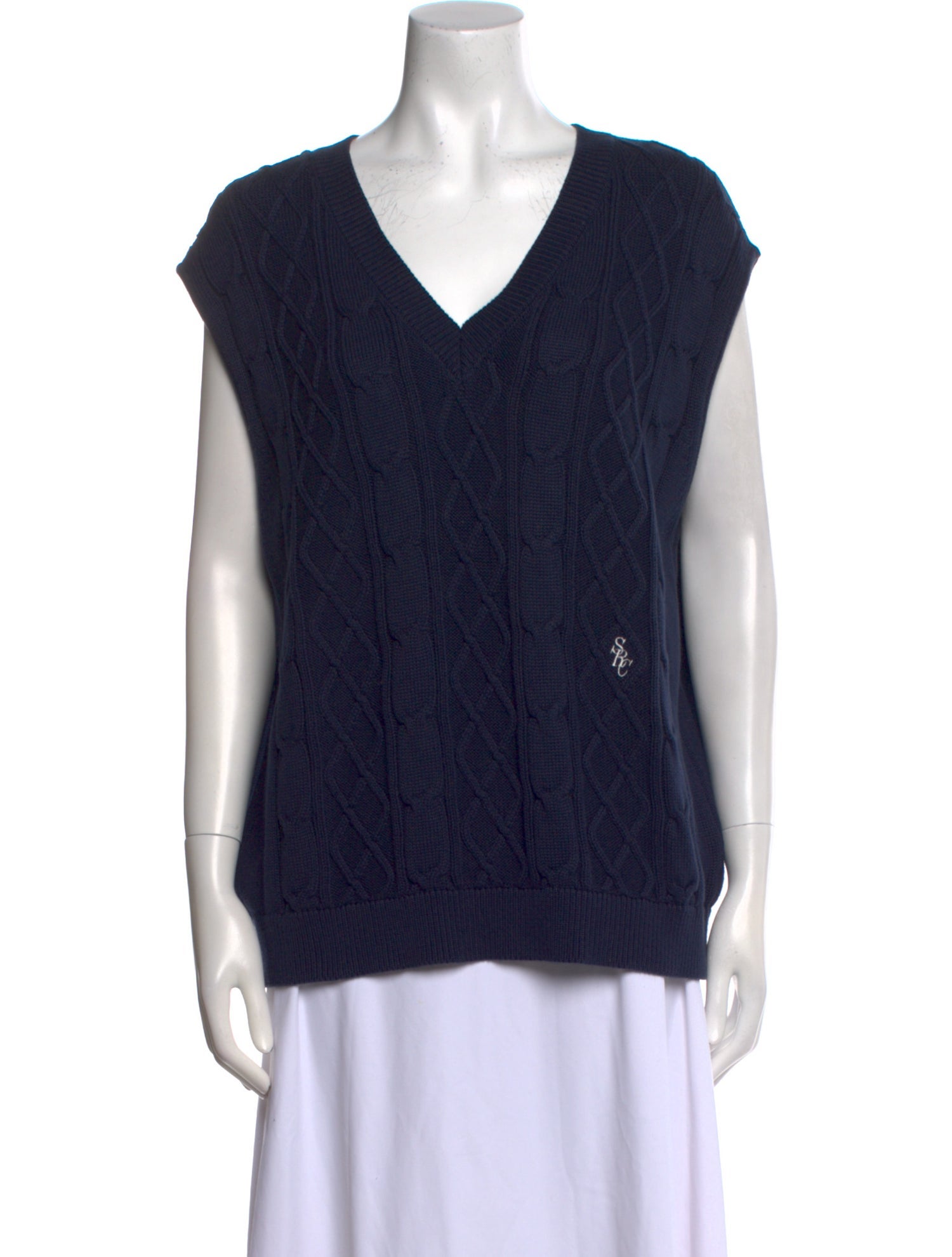 Sporty & Rich Printed V-Neck Sweater