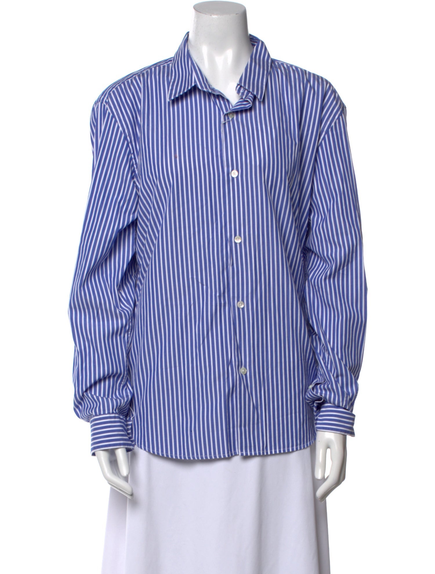 Sporty & Rich Striped Long Sleeve Button-Up Top w/ Tags