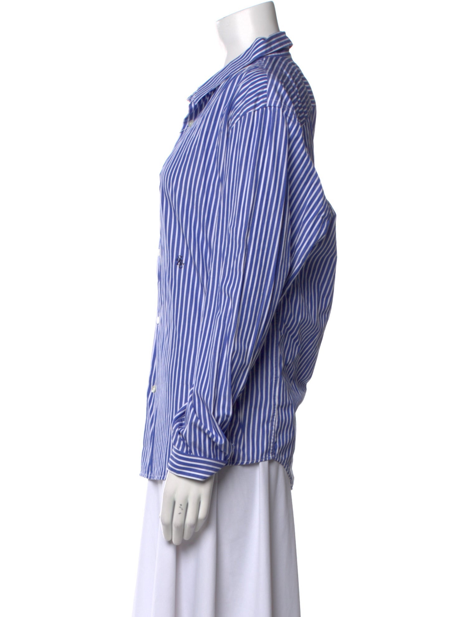 Sporty & Rich Striped Long Sleeve Button-Up Top w/ Tags