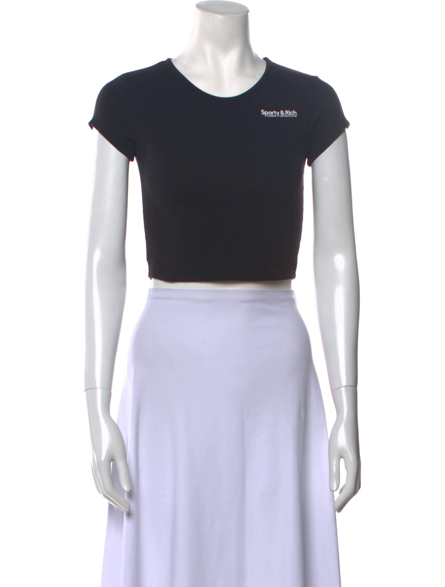 Sporty & Rich Nylon Crew Neck Crop Top