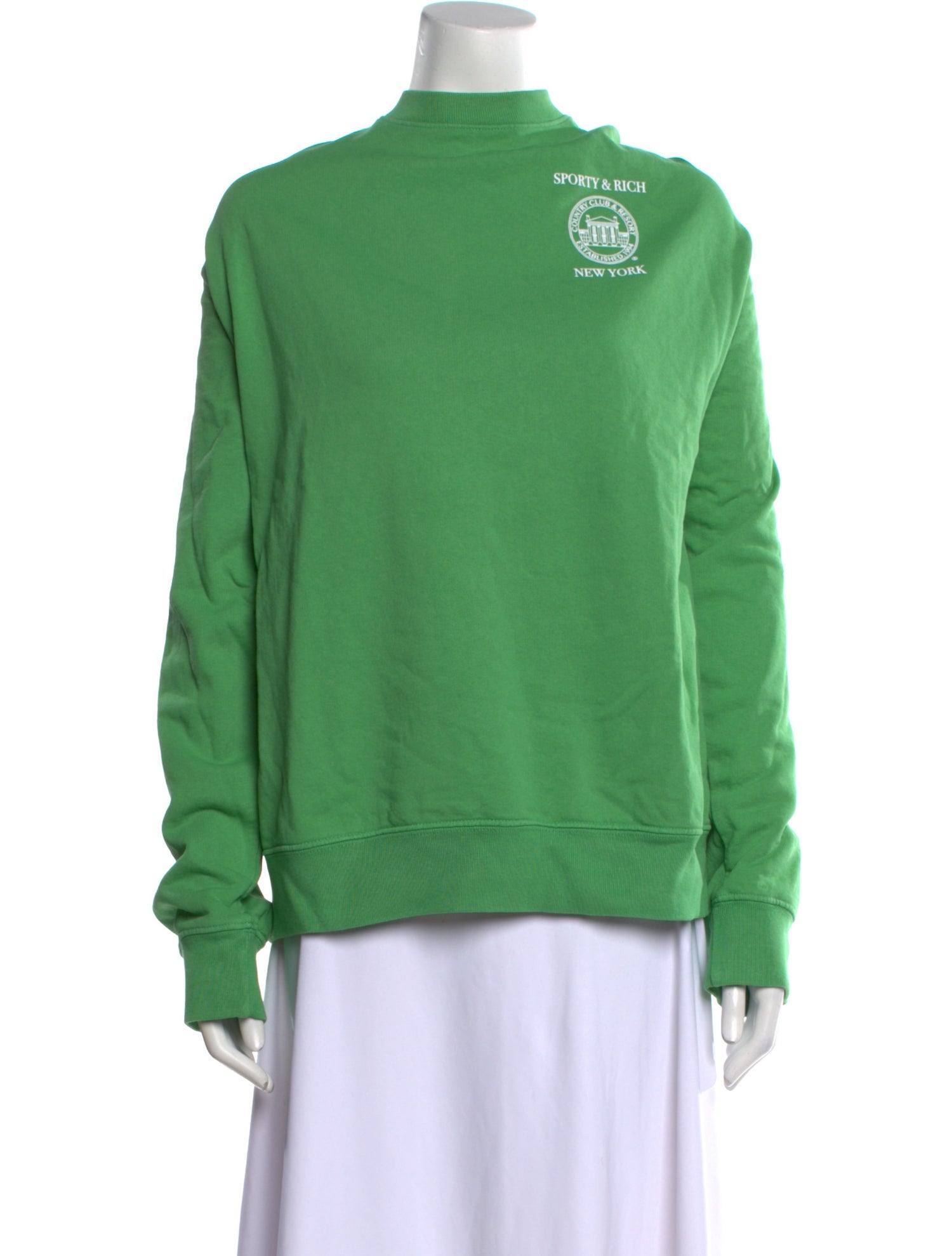 Sporty & Rich Mock Neck Long Sleeve Sweatshirt