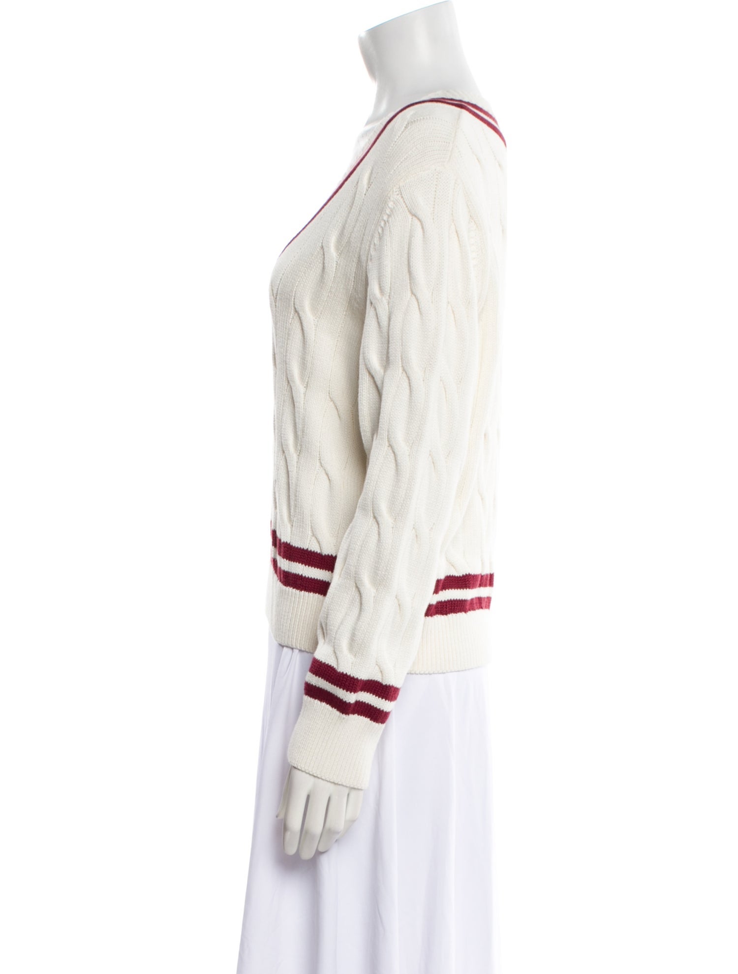 Sporty & Rich Striped V-Neck Sweater