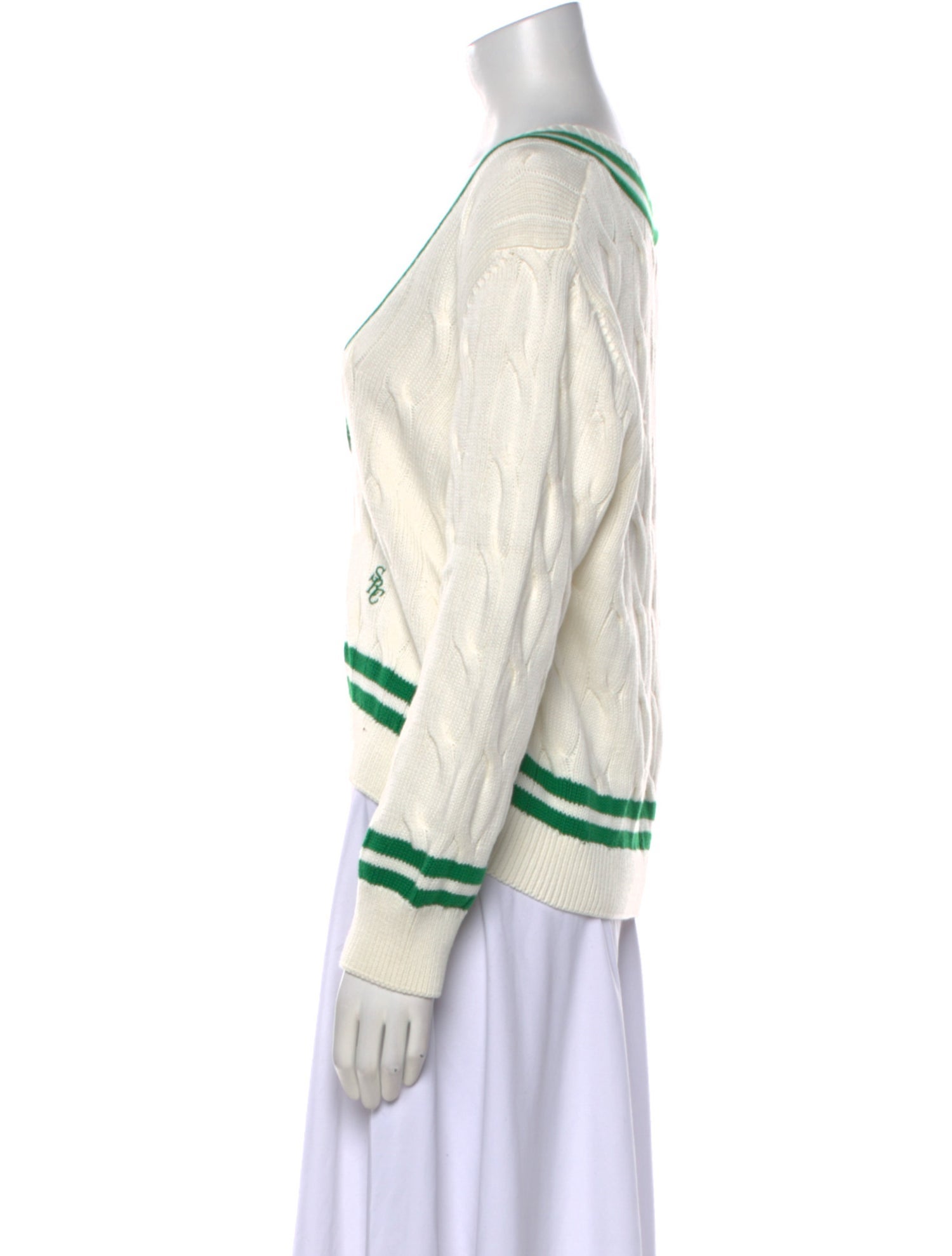 Sporty & Rich Striped V-Neck Sweater