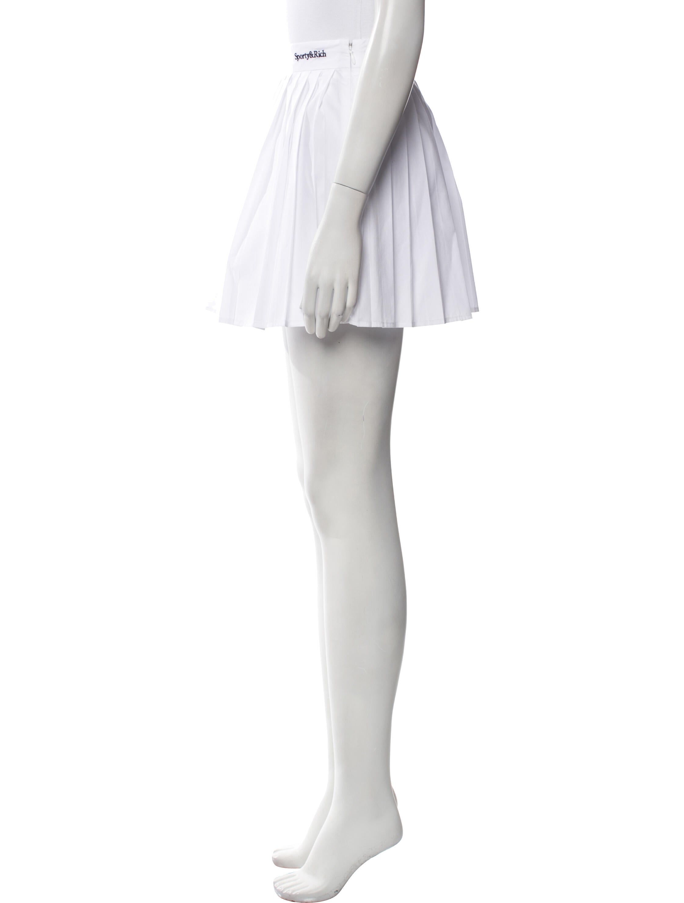 Sporty & Rich Pleated Accents Mini Skirt