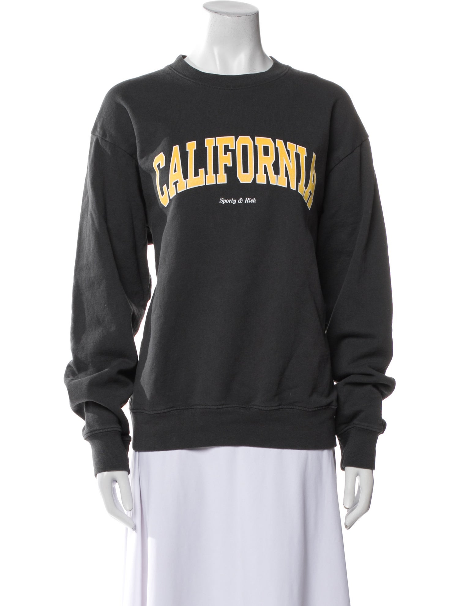 Sporty & Rich Graphic Print Crew Neck Sweatshirt