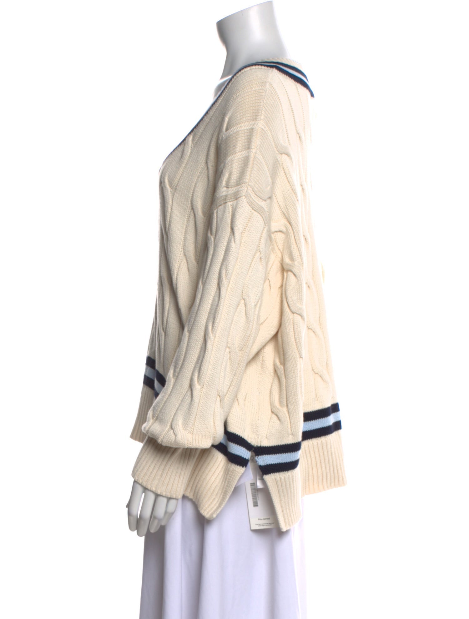 Sporty & Rich Striped V-Neck Sweater