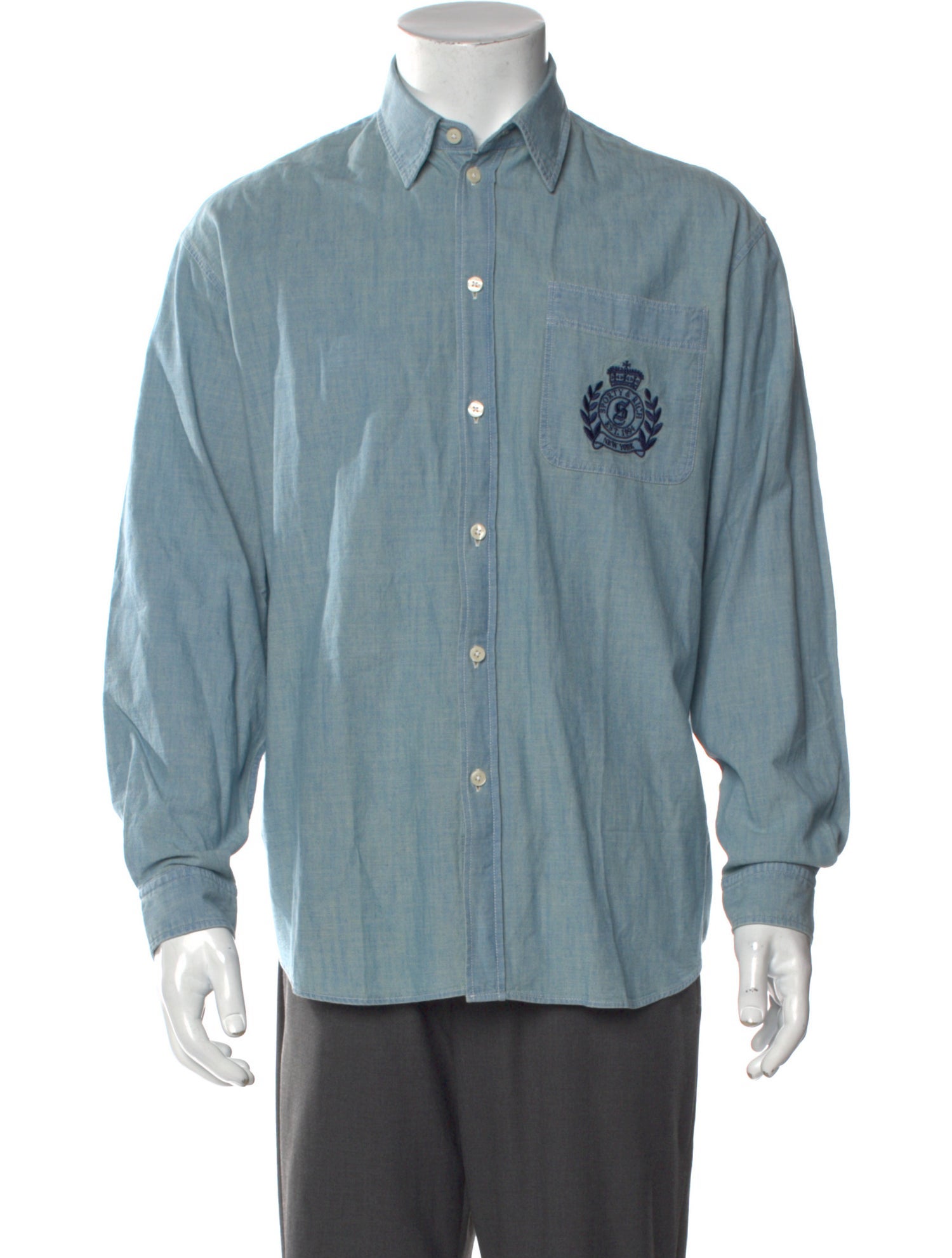 Sporty & Rich Long Sleeve Denim Shirt w/ Tags