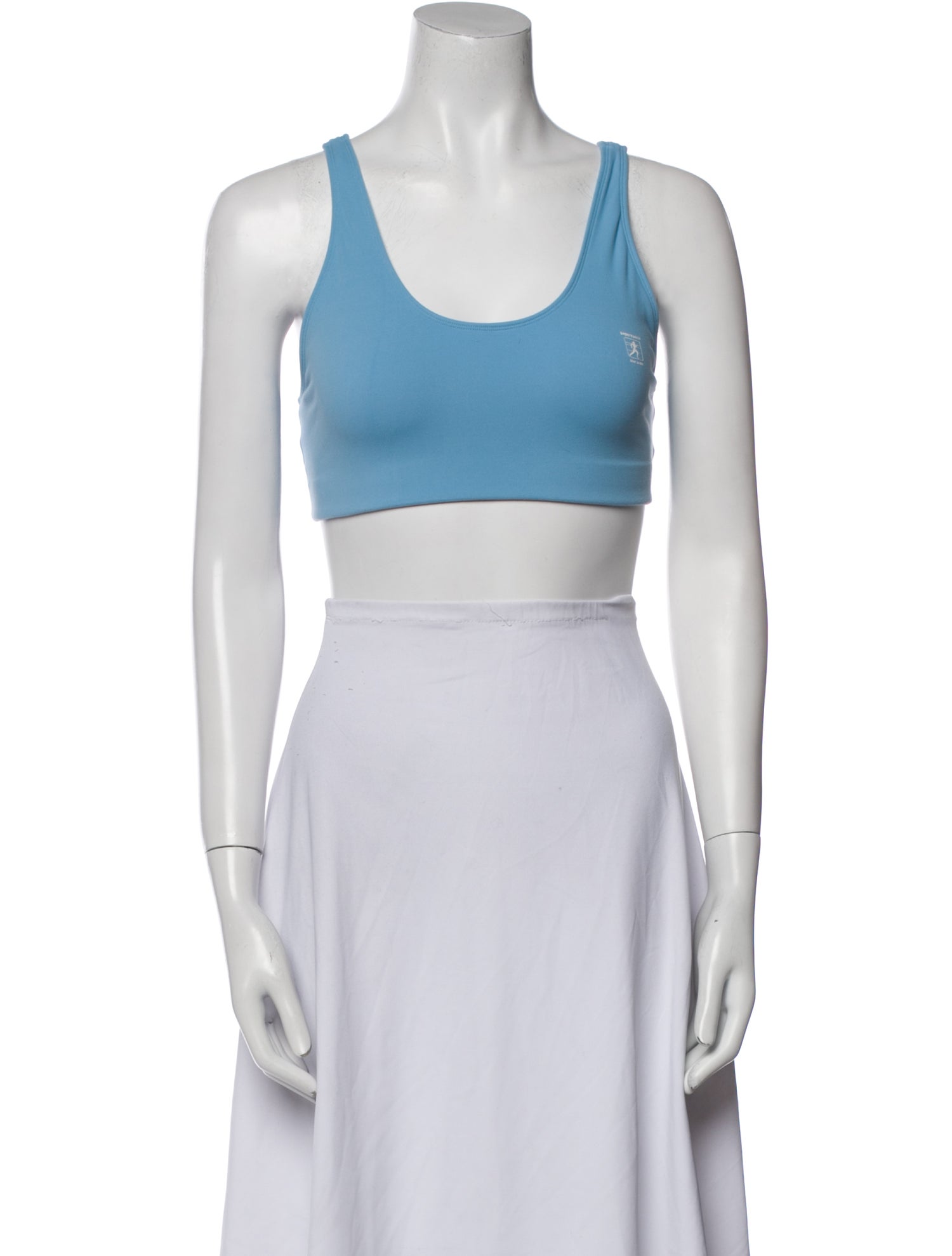 Sporty & Rich Nylon Scoop Neck Crop Top