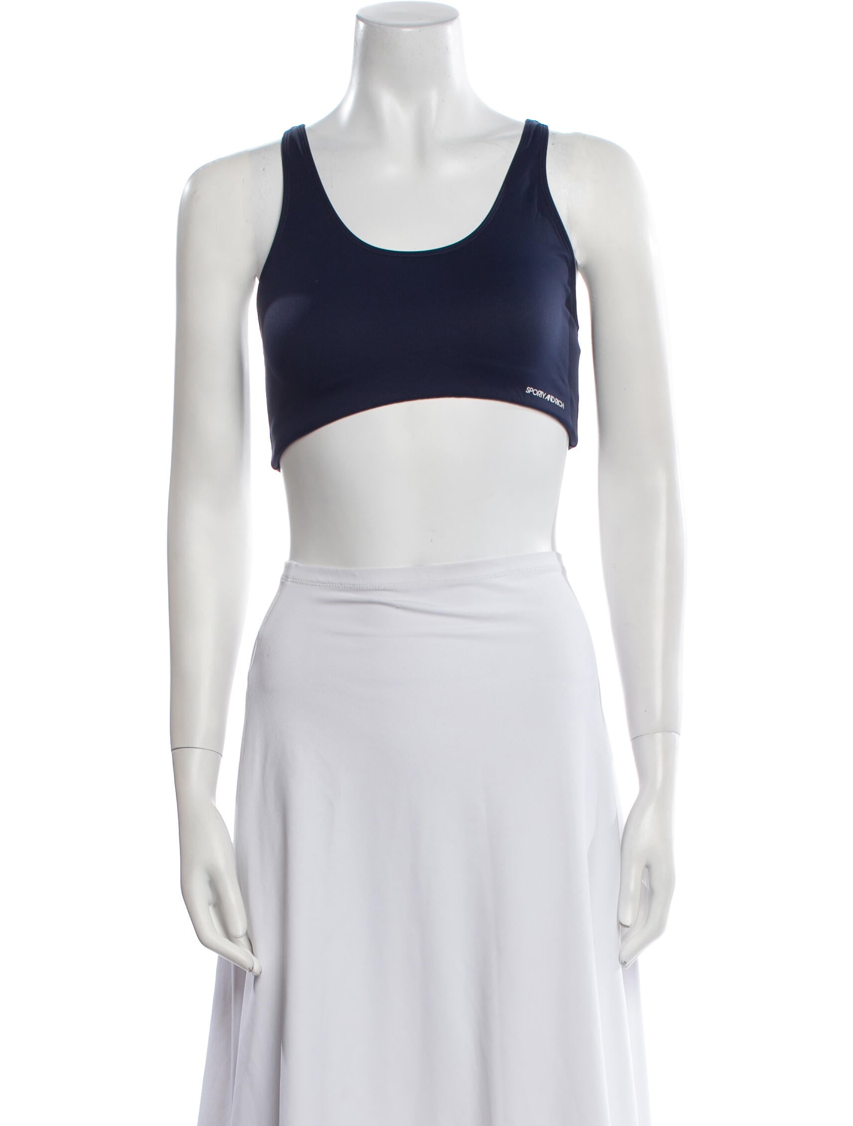 Sporty & Rich Nylon Scoop Neck Crop Top