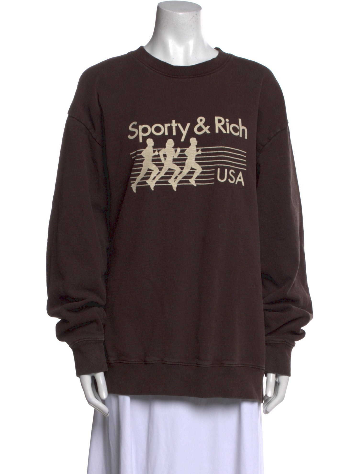 Sporty & Rich Graphic Print Crew Neck Sweatshirt